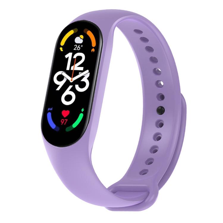 Solid Color Integrated‑Cover Silicone Watch Band for Xiaomi Smart Band 10 9 8, Replacement Strap, Strap Only