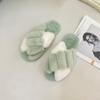 Fashion Women Fuzzy Slippers Cross Band Soft Plush Cozy House Shoes Furry Open Toe Indoor Outdoor Warm Anti Skid Leisure Ladies Slippers