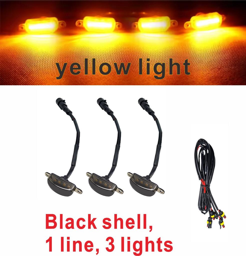 Модификация передней части автомобиля универсальная решетка дневного ходового огня светодиодная маленькая желтая лампа универсальная для внедорожника, пикапа, седана