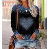 Women's Long Sleeved T-shirt Autumn 3D Love Printed Casual T-shirt