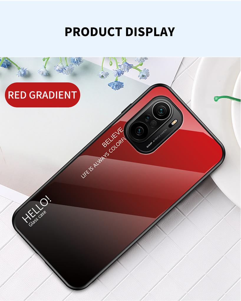 Для Xiaomi Mi 11 Pro 11 Lite Mix 4 A2 A3 Play Redmi Note 6 7 8 Pro 8T Poco F1 F3 чехол с градиентом Aurora из закаленного стекла с мягкой рамкой задняя крышка чехол для телефона