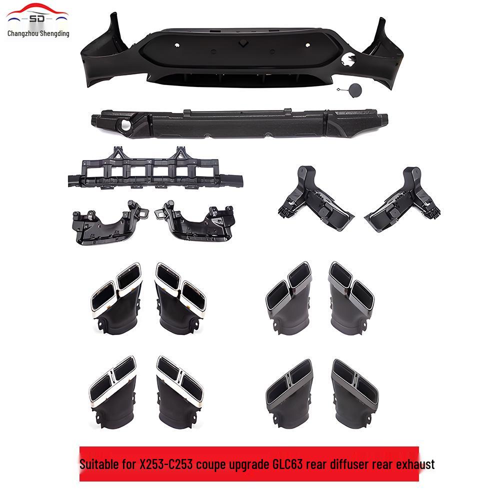 GLC-Класс (2016+) Задний диффузор и насадки на глушитель X253-C253 Coupe для Mercedes-Benz.