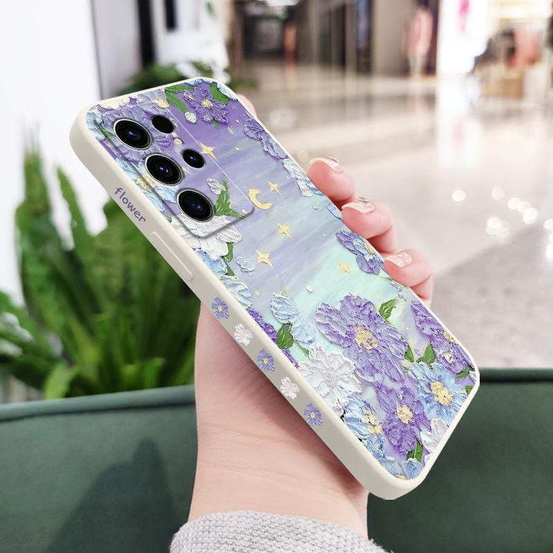 Чехол для телефона с цветочным пляжем для Samsung Galaxy S25 FE S24 S23 S22 S21 S20 S10 S10E Ultra Plus Note 20 Ultra 10 Plus