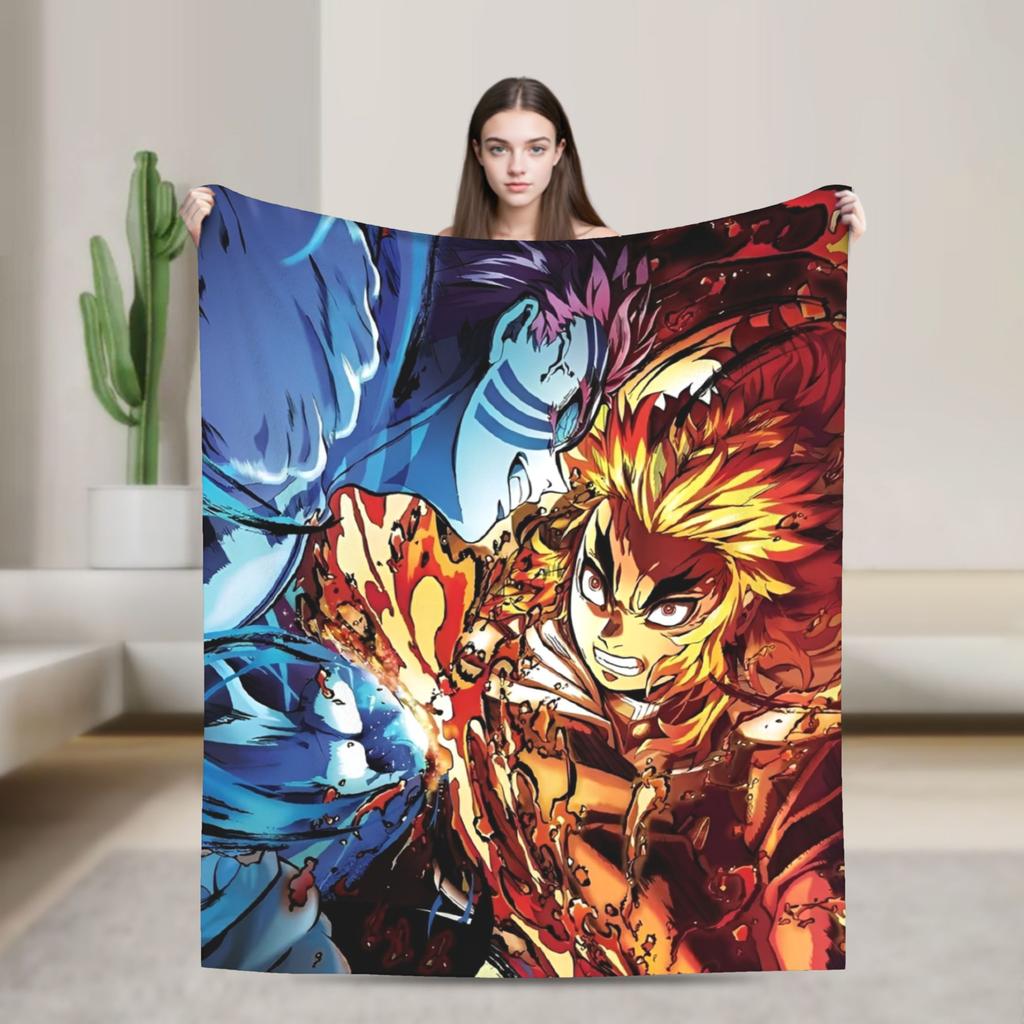 Демоны Агацума Зеницу Истребители Одеяло Фланель Зима Аниме Многофункциональные Теплые Пледы для Автомобиля