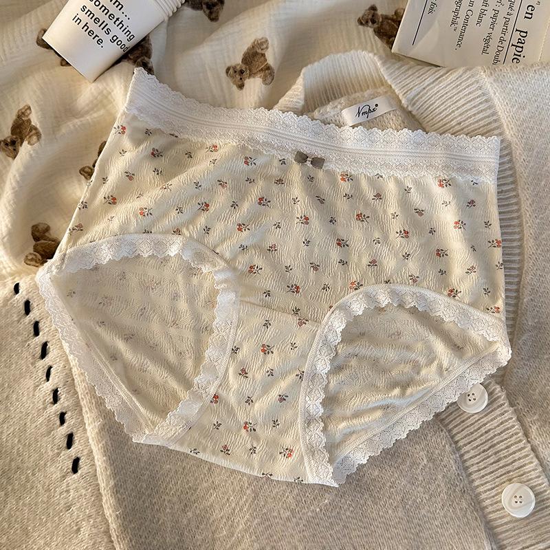 Большие размеры для девочек Новое милое кружевное хлопковое нижнее белье с бантом на талии