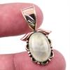 Natural Prehnite Gemstone 925 Solid Sterling Silver Two Tone Pendant 1.25" U5z24