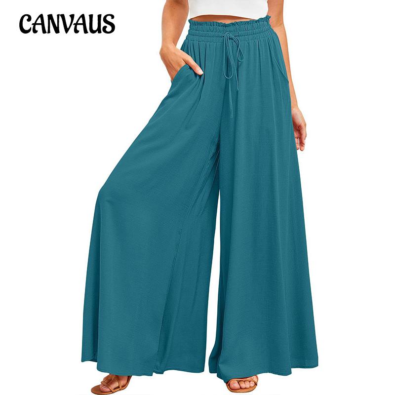 Summer Women's Casual Wide Leg Pants Loose Fashion Pants High Waist Draped Versatile Work