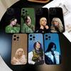 B-Билли Айлиш Певица Чехол для телефона Для iPhone 17,16,15,14,13,12,11 Plus,Pro Max,XS,Мягкий силиконовый Черный чехол