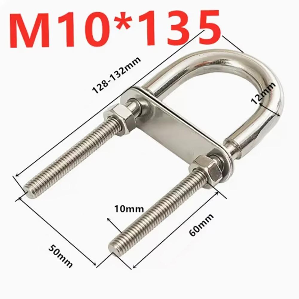 1Pcs Bow Stern Marine U-bolt Metal Screw Pads Boat Hardware with Nut 304 Stainless Steel Eye Rope Rigging Yacht Accessories
