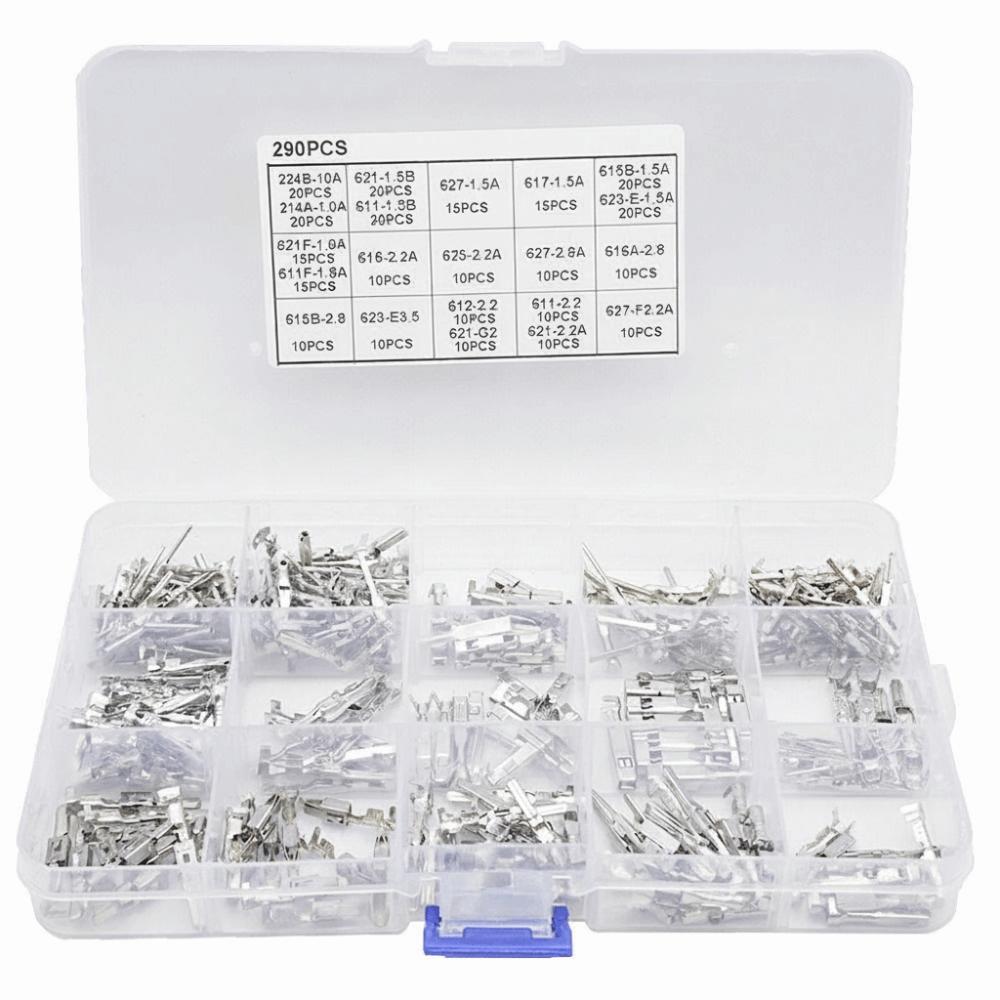 Electric 290PCS Crimp Pins 1/1.5/1.8/2.2/2.8/3.5mm 1-3.5Mm Connector Pins 21Type Male And Female Wire Terminal Pins Automotive