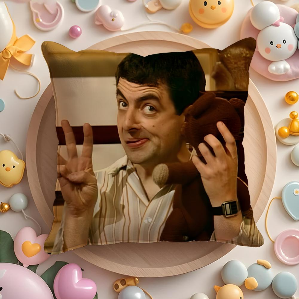 Наволочка Mr B-Bean-N Мягкая Плюшевая Ткань Двусторонняя Печатная Наволочка для Подушки Теплая Зимняя Подушка для Дивана