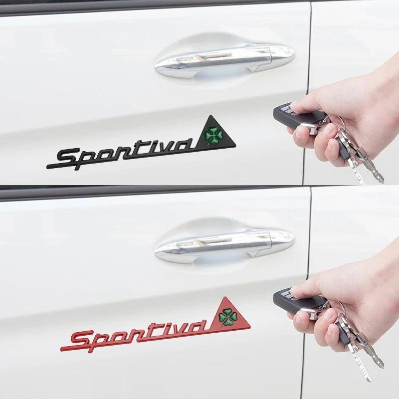 3D Metal SPORTIVA Badge Sticker Side Fender Rear Trunk Emblem Decal High-Quality Automotive Exterior Accessories