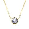 Simply Small Round 1 Carat Cubic Zirconia Pendant Necklace For Women Girls Rose Gold Colorful Crystal Chain On Neck Jewelry N388