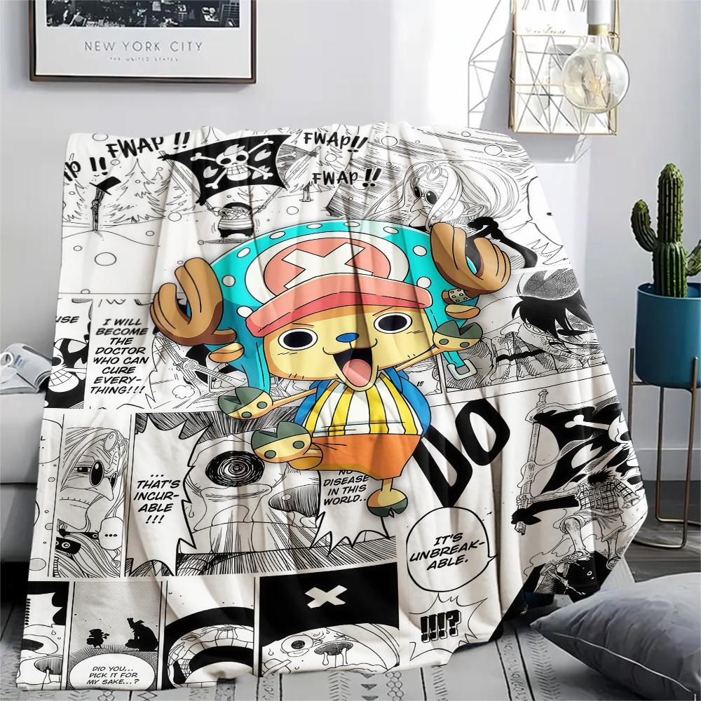 1PC Tony Tony Chopper Patterned Flannel Blanket Suitable For All Seasons For Home Decor Warmth And Comfort Gifts Holiday Present
