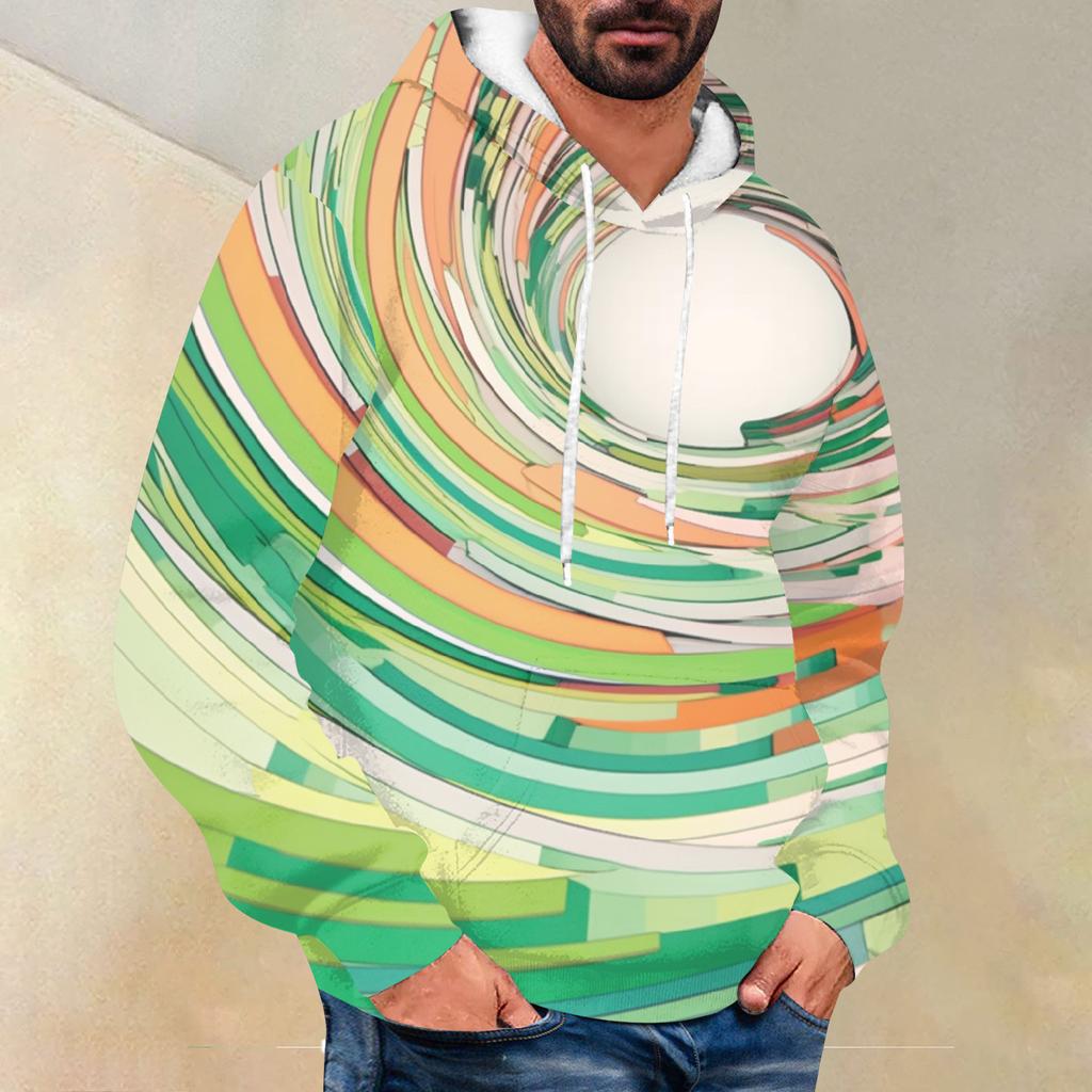 Men's Loose Printed Hooded Sweatshirt Men's Casual Fashion Sports Sweatshirt