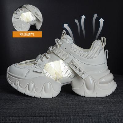 Папины кроссовки платформа женские весна 2025 новые внутренняя высота увеличение подошва с воздушной подушкой спортивные повседневные дышащая сетка танцевальная обувь