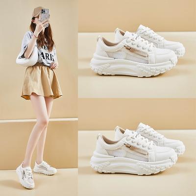 Новые женские туфли для папы Ins Trend Shows, высокие толстые туфли на подошве, сетчатые дышащие повседневные спортивные туфли для женщин