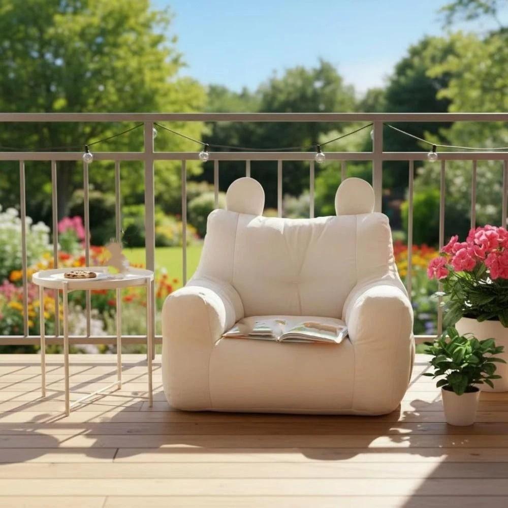 Soft Fabric Lazy Sofa Comfortable Ergonomic Kids Sofa Chair Bear Shaped Fluffy sofa Living Room