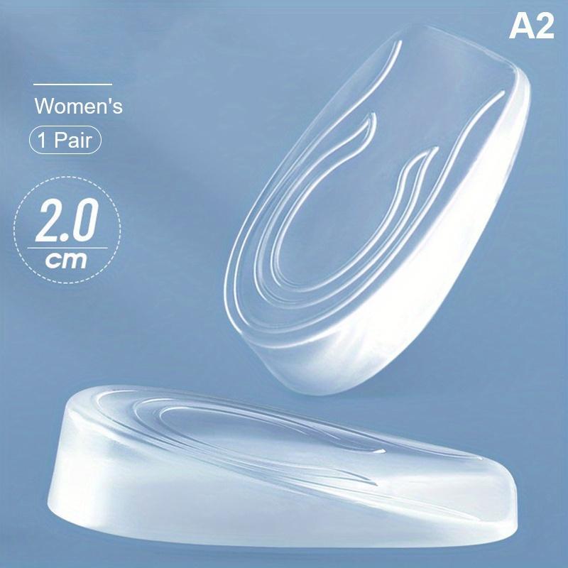 1 пара силиконовых прозрачных стелек-подъемов для пятки - Невидимые подушечки для поддержки свода стопы для женщин, Удобные полустельки регулируемой высоты для обуви