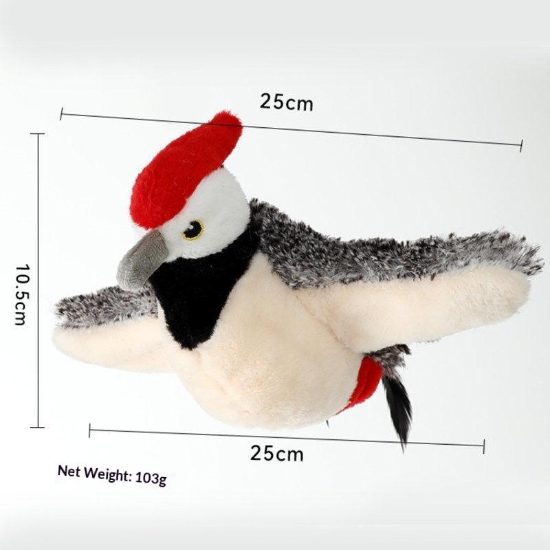 Electric Simulated Bird Cat Toy with Realistic Sound Touch Activated USB Rechargeable Bird Toy with Catnip Bag for Cats