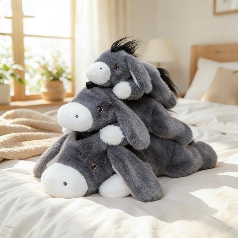 Donkey Plush Toys 28/38/58cm Simulated Donkey Squishy Stuffed Doll Throw Pillow Soft Sofa Cushion Home Decor Toys Birthday Gifts