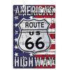 Винтажная табличка Route 66 США, металлическая жестяная пластина, для бара, паба, клуба, мужской берлоги, настенное украшение, табличка, ретро-постер, декор для дома, 30x20 см