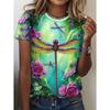 Butterfly Pattern T-Shirt For Women Flower Insects 3D Printed Tees Summer Loose Tops Short Sleeves Personality O-Neck T Shirts