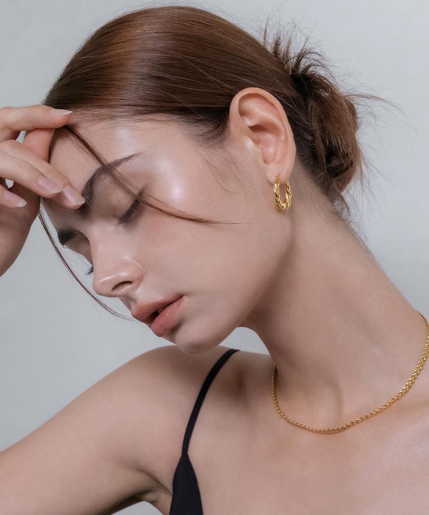 Mcel 18K Celine Rope Ring Earrings