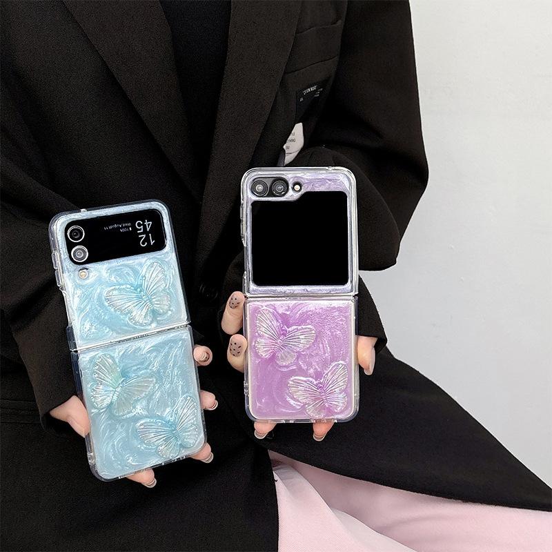 Новый складной чехол Zflip6 для Samsung Zflod5 Flip Цветной капельный клей W24flip Бант