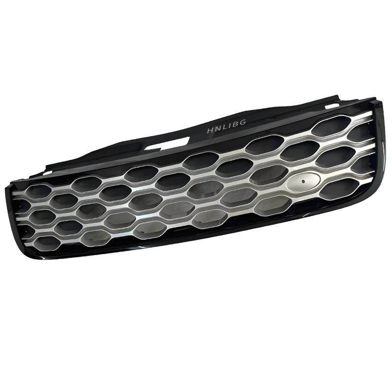 Compatible with 2020 Land Rover Discovery 5: Black Edge Silver Mesh Front Bumper Grille LR142423