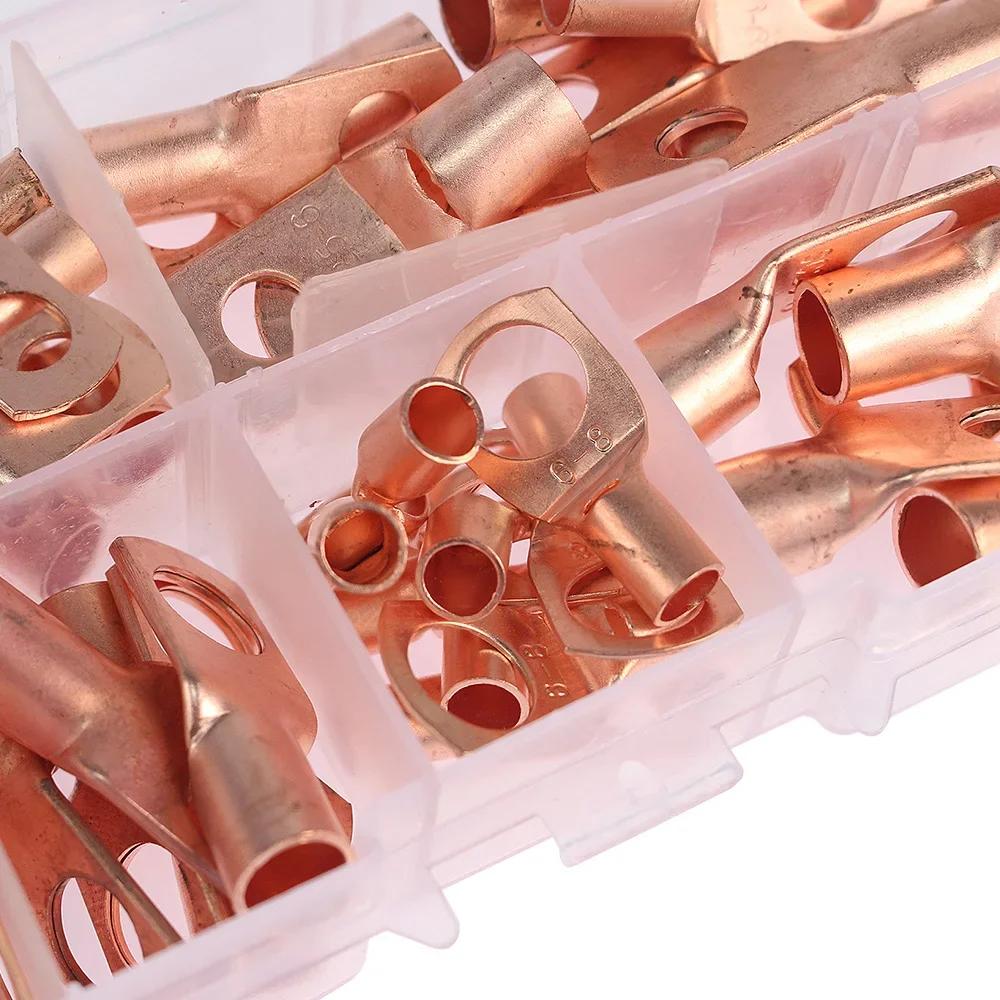 60pcs SC Series Terminals Copper Gold Battery Wire Connectors Bare Cable Crimped Soldered Terminal Blocks Kit