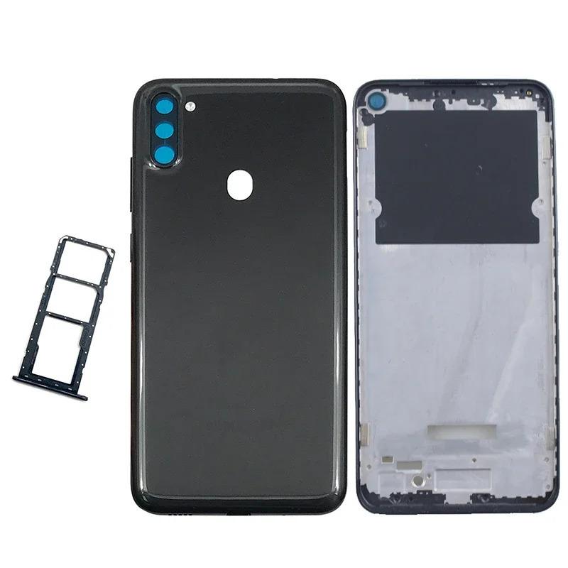 Корпус Для Samsung Galaxy A11 A115F A115F/DS Корпус Средняя Рамка Крышка Задняя Панель Задняя Слот для SIM-карты