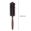 Professional Boar Bristle Nylon Round Hair Brush for Blow Drying Straightening Curling Styling Spiral Design Wooden Handle