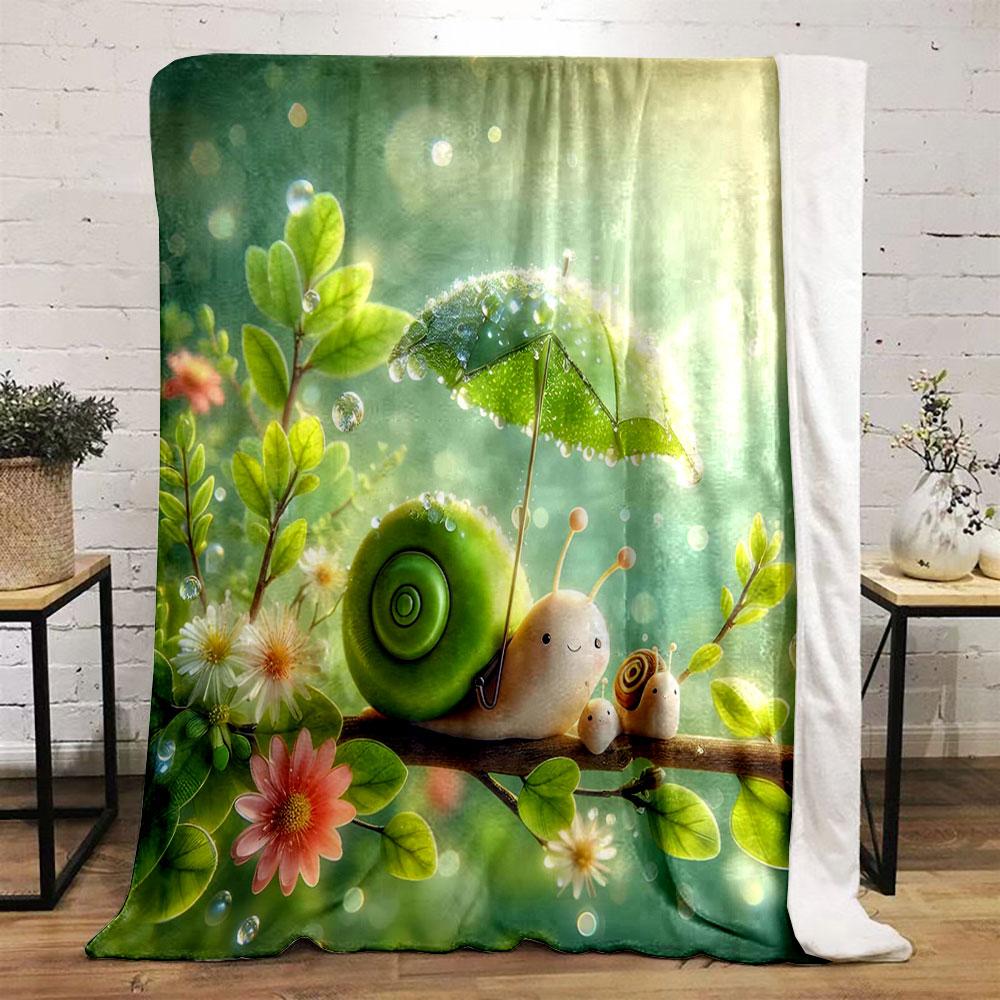 Snails' Garden Adventure print blanket soft and cozy perfect for the living room bed sofa or a nap,gift