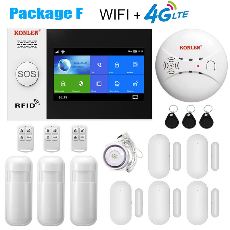 Tuya Smart Alarm System Security Home WIFI 4G GSM Touch Screen Panel Hub Wireless Kit with Camera Solar Siren Motion Door Sensor