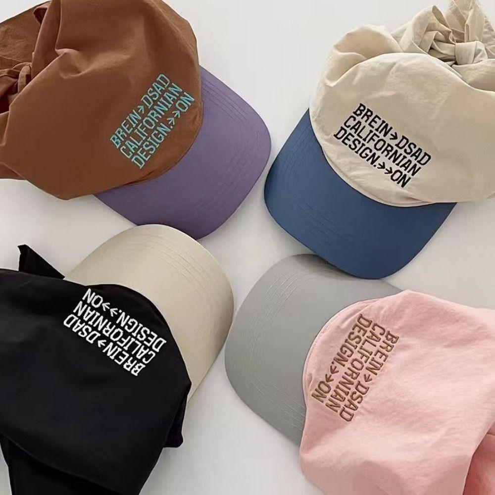Breathable Triangle Headscarf Baseball Cap Cotton Sunshade Letter Baseball Cap Peaked Cap