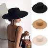 Women's French Hepburn Style Wool Fedora - Versatile Flat Top, Wide Brim for Autumn & Winter