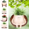 Resin Succulent Flower Pot Plant Hanging Baskets Cute Smile Wall-Hanging Planter for Home Balcony Indoor Decor Garden Supplies