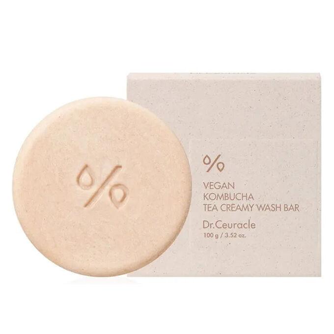 Dr.Ceuracle Vegan Kombucha Tea Creamy Wash Bar 100g A Low pH Bath Soap