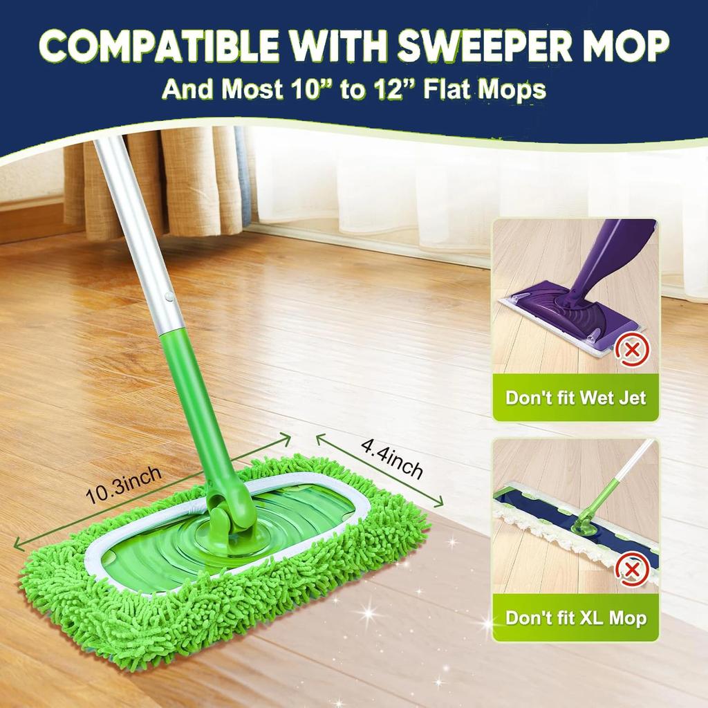 Reusable Mop Pads with High Water Absorption and Ultra-fine Fiber Cleaning Pads That Can Firmly Adhere To Most Standard Mops