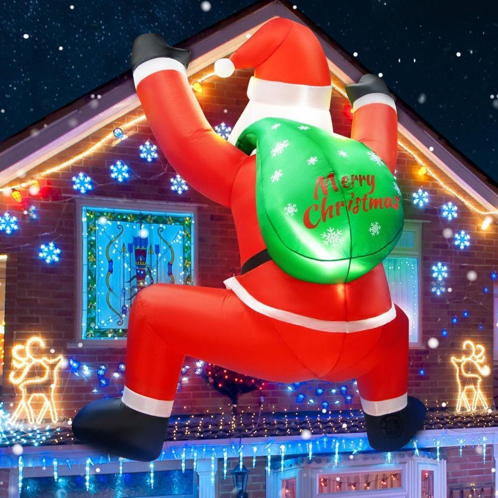 LED Lights Christmas Inflatable Dolls 3.5/6FT Blow Up Santa Inflatable Model Toys  Garden Lawn