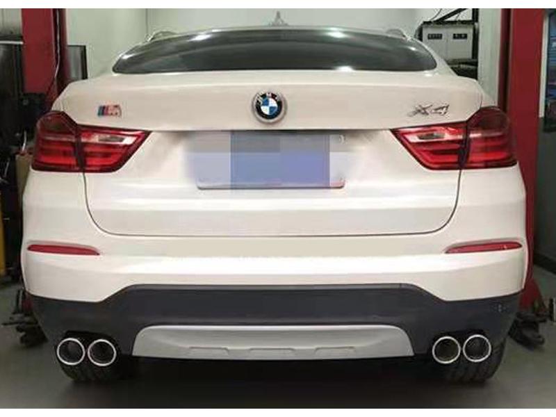 Двухтрубная выхлопная система для BMW X3/X4: Квадратный наконечник из нержавеющей стали и углеродного волокна