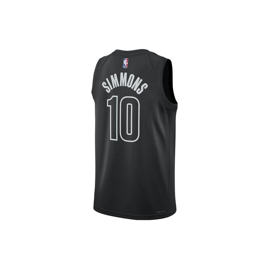 Jordan Мужская футболка Brooklyn Nets Statement Edition с принтом букв и цифр, V-образный вырез, футбольная майка, Черный DO9518-013