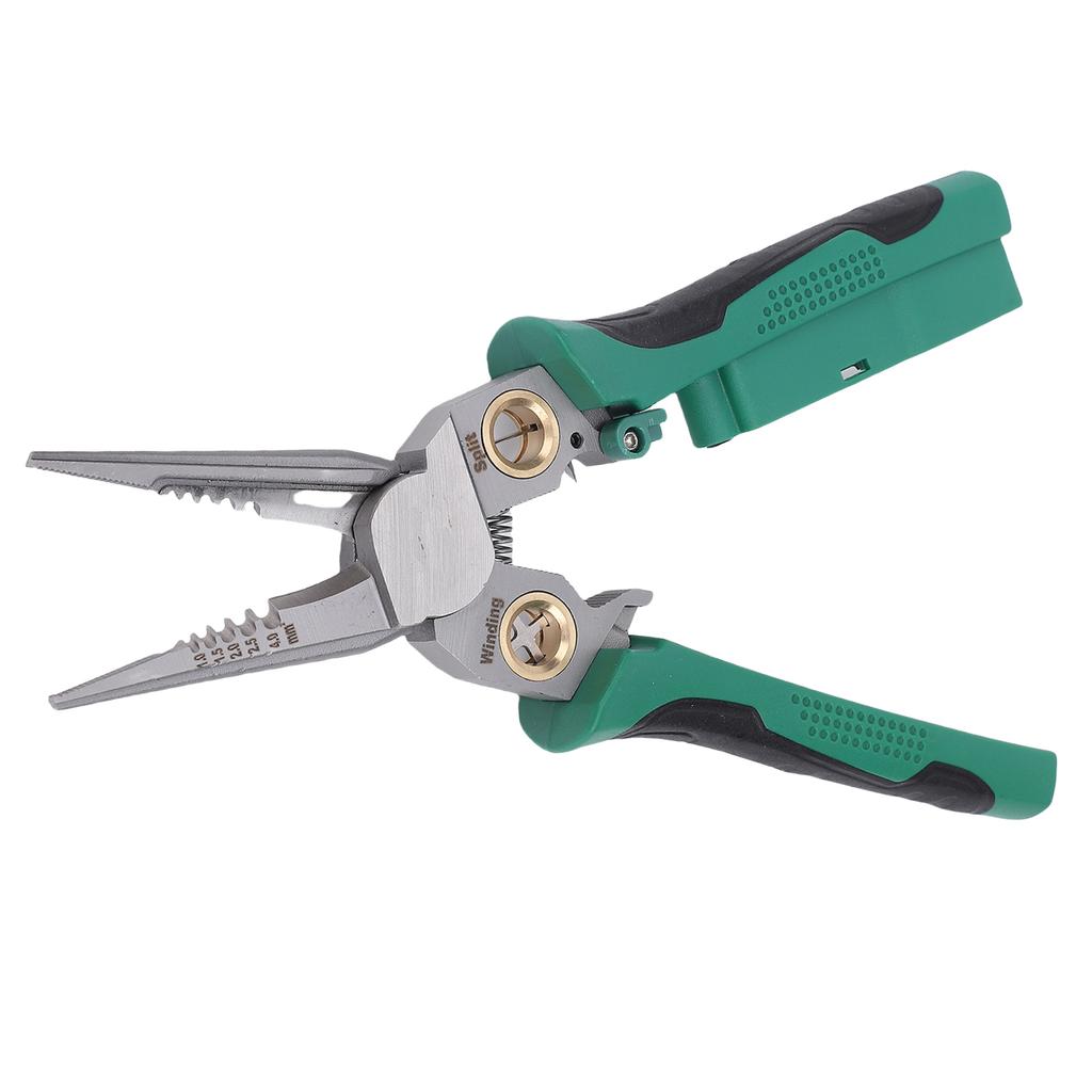 Electrical Pliers Multi Functional Wire Stripping Crimping Cutting Splitting Winding Pliers with Voltage Tester