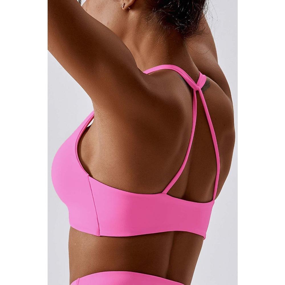 CHARMLEAKS Женский спортивный бюстгальтер с крестообразной спинкой, мягкий спортивный жилет с низкой ударной нагрузкой, бюстгальтер для занятий йогой