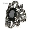 Women's Vintage Flower Ring Plated Resin Finger Jewelry