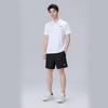Li Ning Logo Print Quick-Dry Loose Polo Short Sleeve Mid Belt Belt Shorts Lace Backwear Casual Sports Set Unisex Sets APLU799-1+AAPU225-1