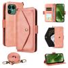 For Fairphone 6 Leather Case Magnetic Closure Wallet Stand Phone Cover with Crossbody Strap