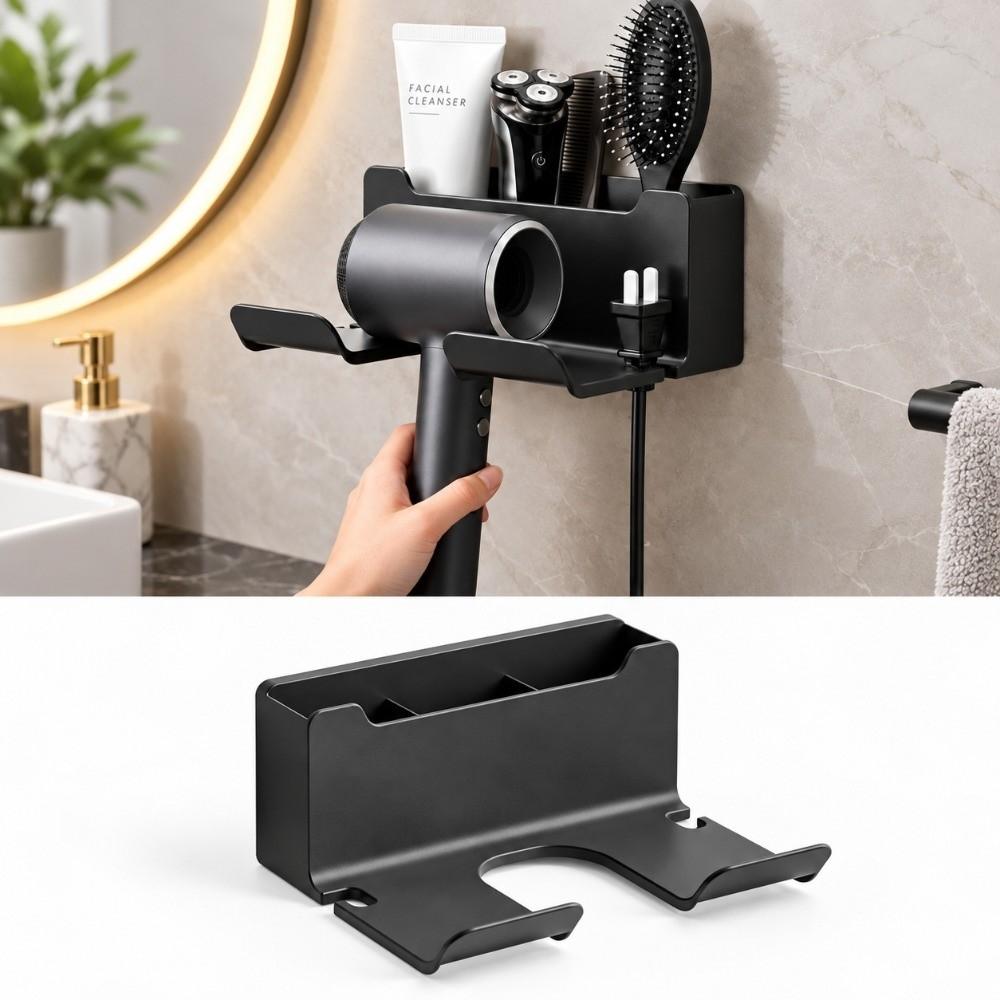 1Pc Punch-Free Hair Straightener Holder Wall Mounted Hair Dryer Stand Home Use