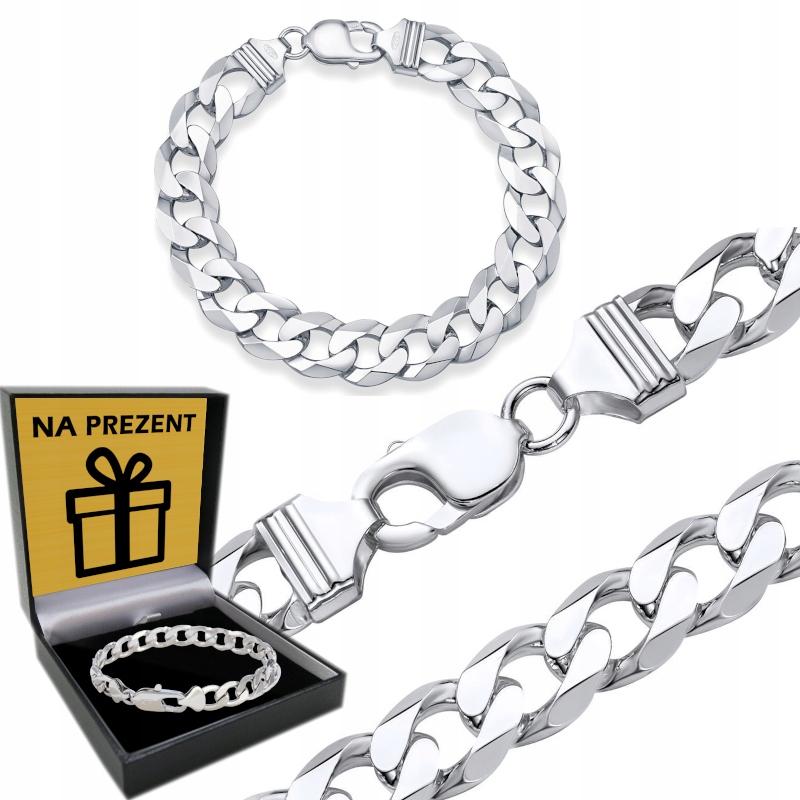 THICK Silver Men' Bracelet 925 Silver Bracelet 12mm/22cm Armor